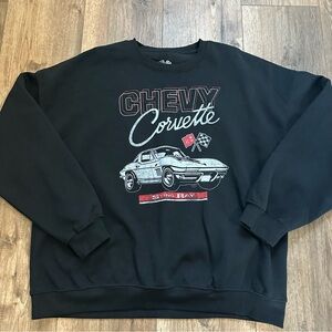 Corvette Women’s‎ Black Crewneck Sweatshirt, Graphic, Collector, Distressed, XXL
